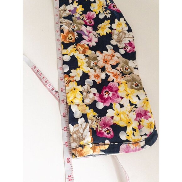 Anthropologie Cartonnier Floral Patterned Navy Pants Sz 4 S - Picture 5 of 8